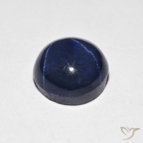 Safira estrela Azul-marinho Natural 2.59ct, Redondo, Opaco