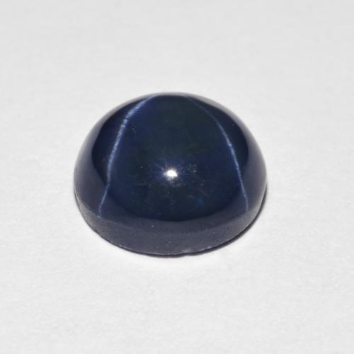 Safira estrela azul natural 2,60ct, corte redondo, opaco
