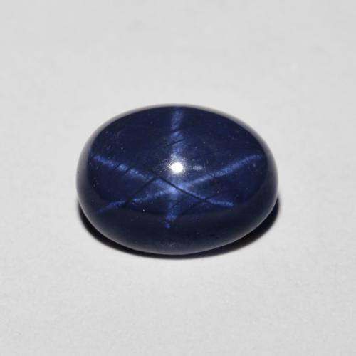 Safira estrela azul natural 1,90ct, corte oval, opaco
