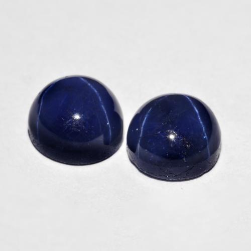 Pedras preciosas de safira estrela azul natural de 5,25 ct, corte redondo, opaco