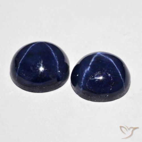 Pedras preciosas de safira estrela azul natural de 8,96 ct, corte redondo, opaco