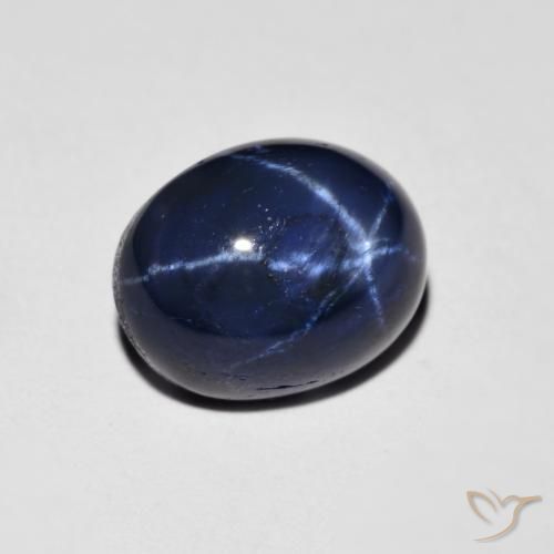 Safira estrela Azul-marinho Natural 3.13ct, oval, Opaco