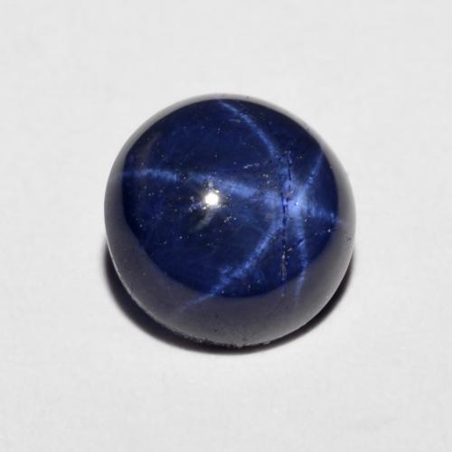 Safira Estrela Azul-marinho Natural 2.46ct, Corte Redondo, Opaco