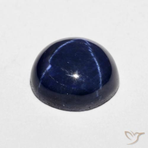 Safira estrela Azul-marinho Natural 4.46ct, Redondo, Opaco