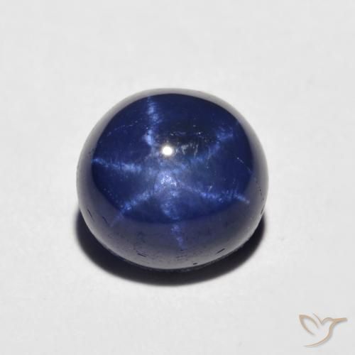Safira Estrela Azul-marinho Natural 2.49ct, Corte Redondo, Opaco