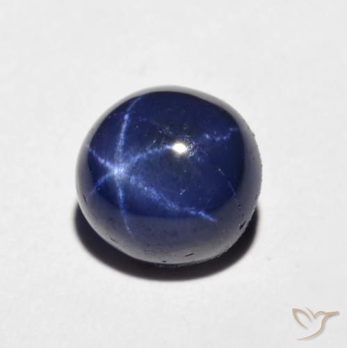Safira Estrela Azul-marinho Natural 2.49ct, Corte Redondo, Opaco