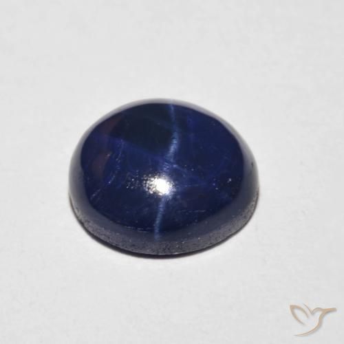 Safira estrela Azul-marinho Natural 3.88ct, Redondo, Opaco
