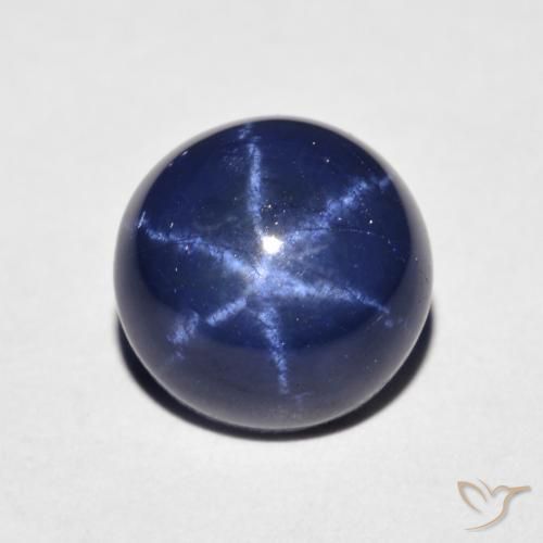 Safira estrela azul natural 4,18ct, corte oval, opaco