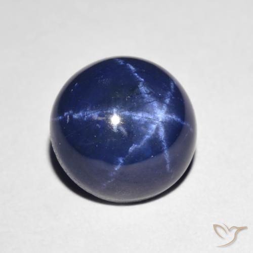 Safira estrela azul natural 4,18ct, corte oval, opaco