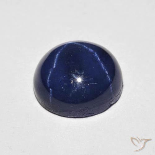 Safira estrela azul natural 4,18ct, corte oval, opaco