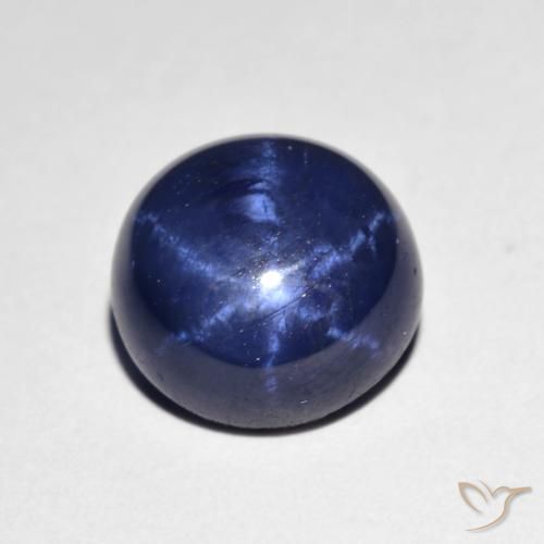 4.24ct Natural Azul-marinho Safira estrela, Redondo, Opaco