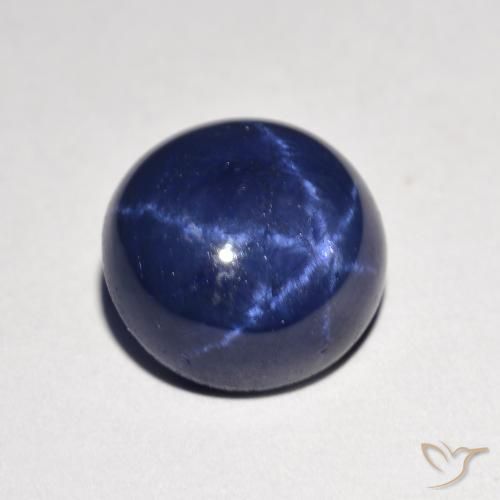 Safira estrela Azul-marinho Natural 4.24ct, Redondo, Opaco