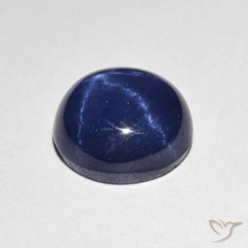 Safira estrela Azul-marinho Natural 4.24ct, Redondo, Opaco