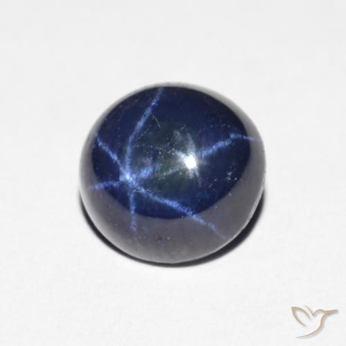 Safira Estrela Azul escuro Natural 2.15ct, Corte Redondo, Opaco