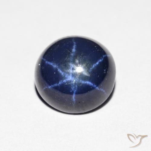 Safira Estrela Azul escuro Natural 2.15ct, Corte Redondo, Opaco
