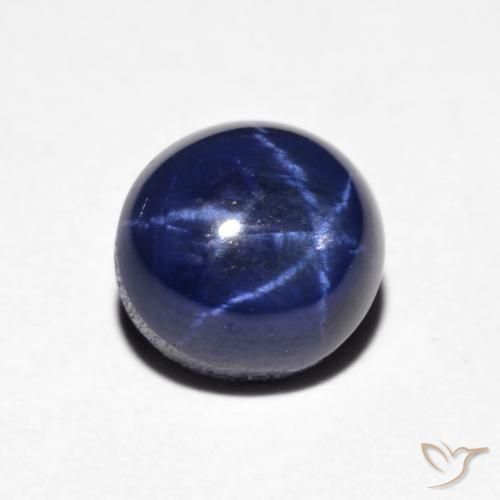 Safira estrela Azul profundo Natural 2.51ct, Redondo, Opaco