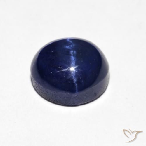 Safira estrela Azul profundo Natural 2.51ct, Redondo, Opaco
