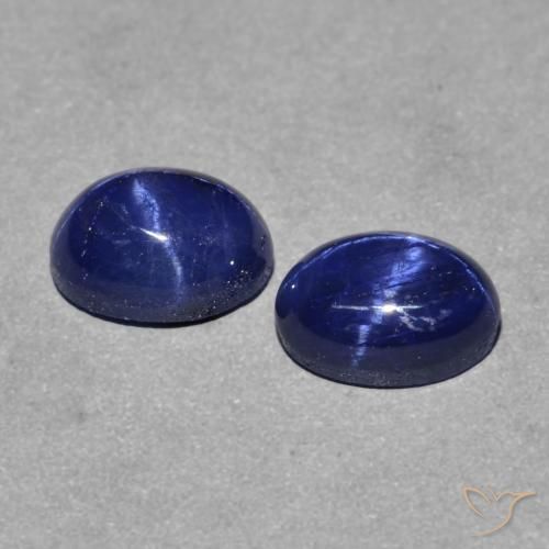 Pedras preciosas de Safira estrela Azul-marinho natural de 3.09 ct, oval, Opaco