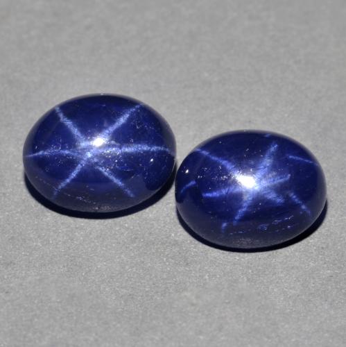 Pedras preciosas de Safira Estrela Azul-marinho natural de 6.06 ct, Corte Oval, Opaco