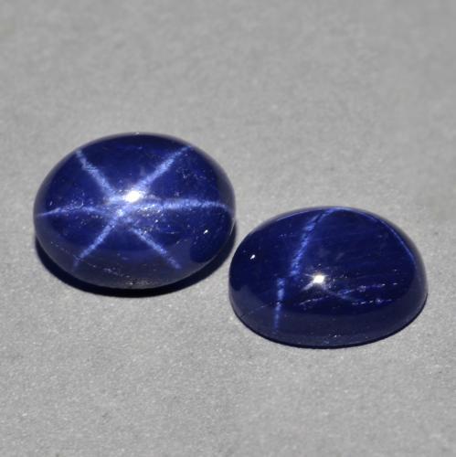Pedras preciosas de Safira Estrela Azul-marinho natural de 6.06 ct, Corte Oval, Opaco