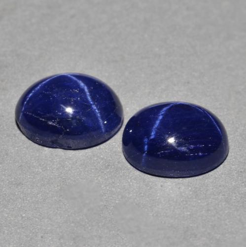 Pedras preciosas de Safira Estrela Azul-marinho natural de 6.06 ct, Corte Oval, Opaco