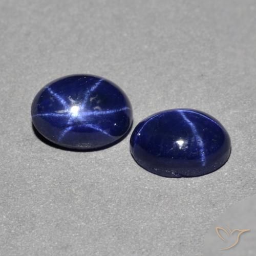 Pedras preciosas de Safira estrela Azul-marinho natural de 2.48 ct, oval, Opaco