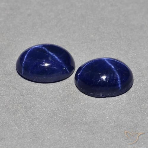 Pedras preciosas de Safira estrela Azul-marinho natural de 2.48 ct, oval, Opaco