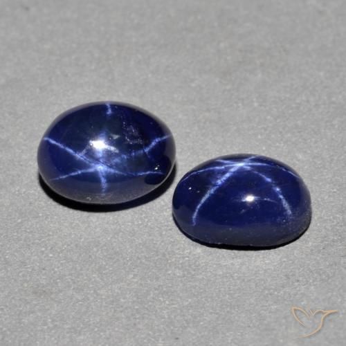Pedras preciosas de Safira estrela Azul-marinho natural de 3.10 ct, oval, Opaco