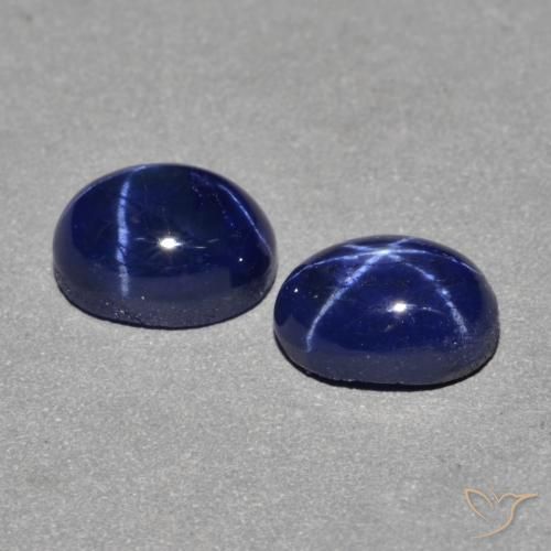 Pedras preciosas de Safira estrela Azul-marinho natural de 3.10 ct, oval, Opaco