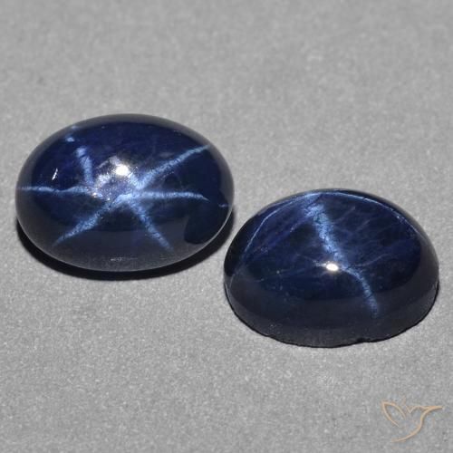 Pedras preciosas de Safira estrela Azul profundo natural de 3.21 ct, oval, Opaco