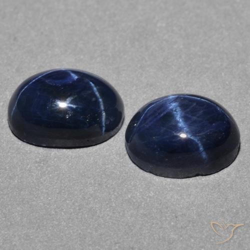 Pedras preciosas de Safira estrela Azul profundo natural de 3.21 ct, oval, Opaco