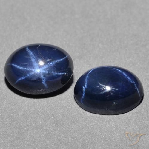 Pedras preciosas de safira estrela azul natural de 3,14 ct, corte oval, opaco