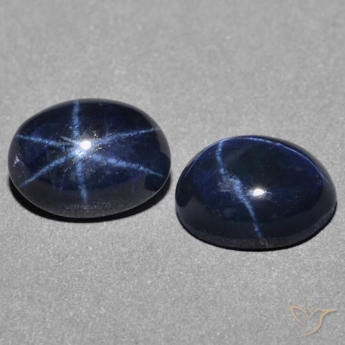 Pedras preciosas de Safira estrela Azul profundo natural de 3.21 ct, oval, Opaco