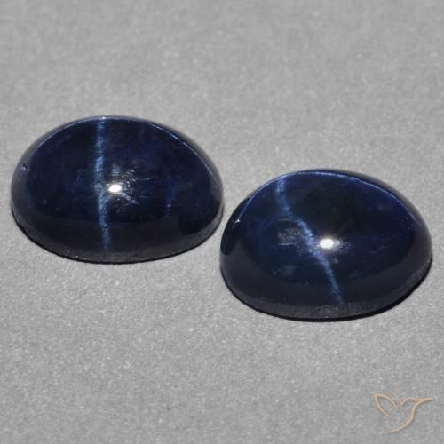 Pedras preciosas de Safira estrela Azul profundo natural de 3.21 ct, oval, Opaco
