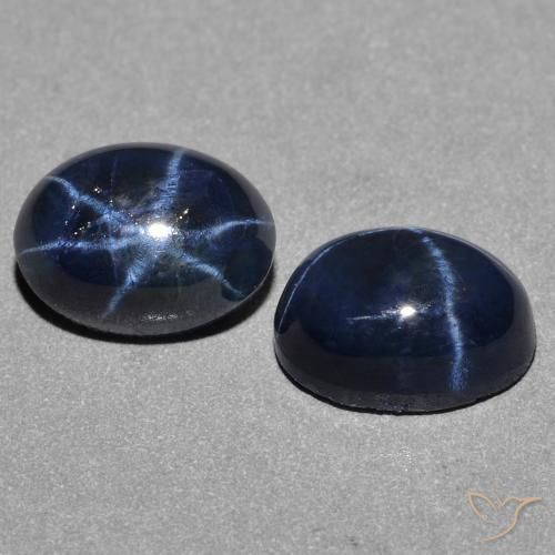 Pedras preciosas de Safira estrela Azul profundo natural de 3.27 ct, oval, Opaco