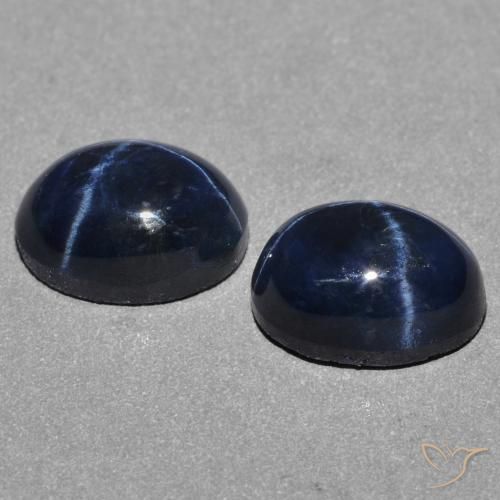 Pedras preciosas de Safira estrela Azul profundo natural de 3.27 ct, oval, Opaco