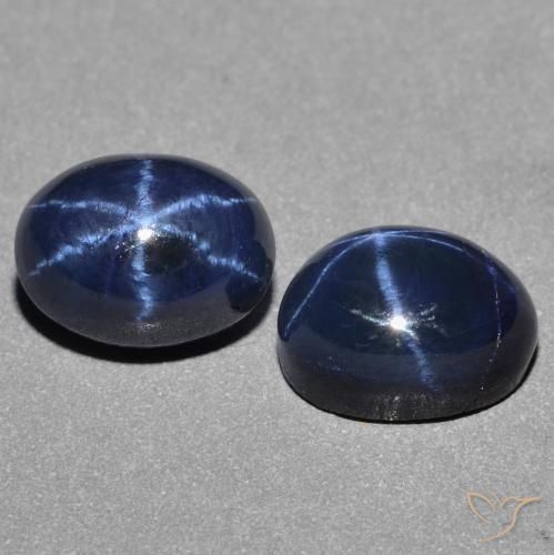 Pedras preciosas de safira estrela azul natural de 3,82 ct, corte oval, opaco