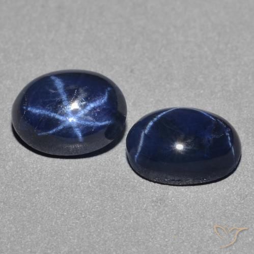 Pedras preciosas de Safira estrela Azul profundo natural de 2.69 ct, oval, Opaco