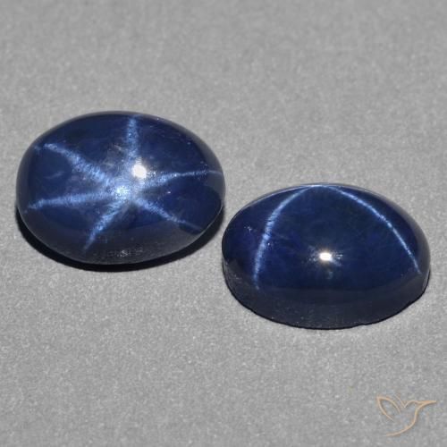 Pedras preciosas de Safira estrela Azul profundo natural de 3.03 ct, oval, Opaco