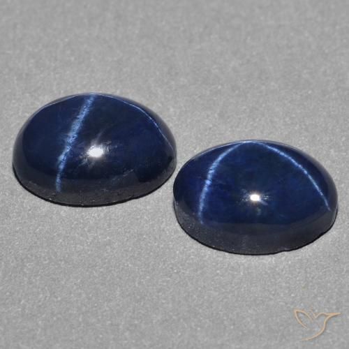 Pedras preciosas de Safira estrela Azul profundo natural de 3.03 ct, oval, Opaco