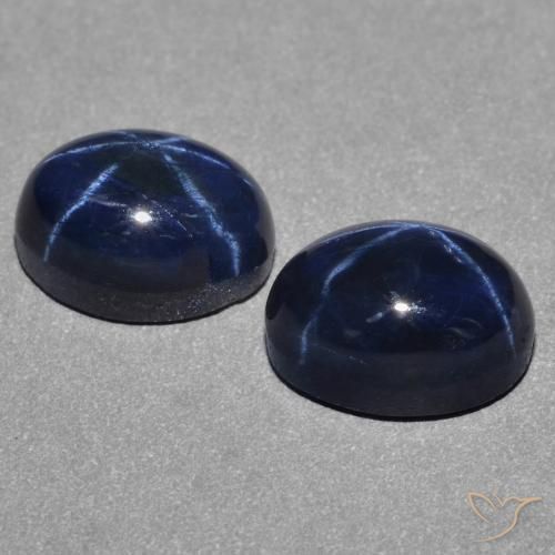 Pedras preciosas de Safira estrela Azul escuro natural de 3.46 ct, oval, Opaco