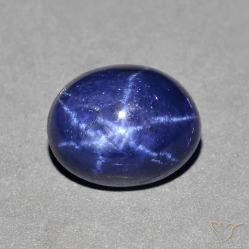 Safira estrela Azul-marinho Natural 4.29ct, oval, Opaco