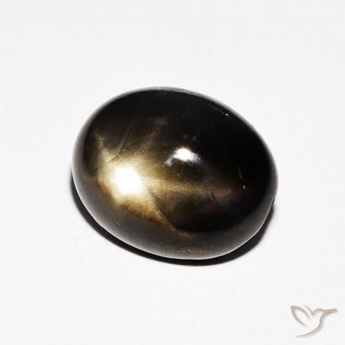 Safira estrela Preto Natural 4.08ct, oval, Opaco