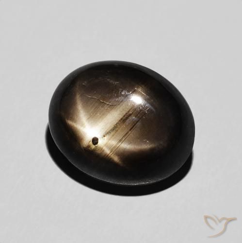 Safira estrela Preto Natural 6.43ct, oval, Opaco