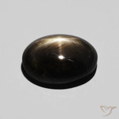 Safira estrela Preto Natural 6.52ct, oval, Opaco