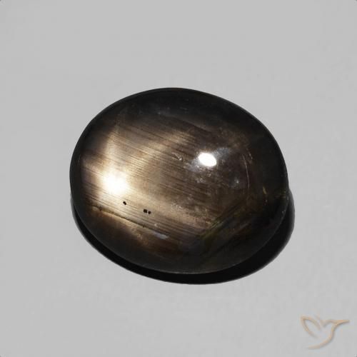 Safira estrela Preto Natural 4.89ct, oval, Opaco