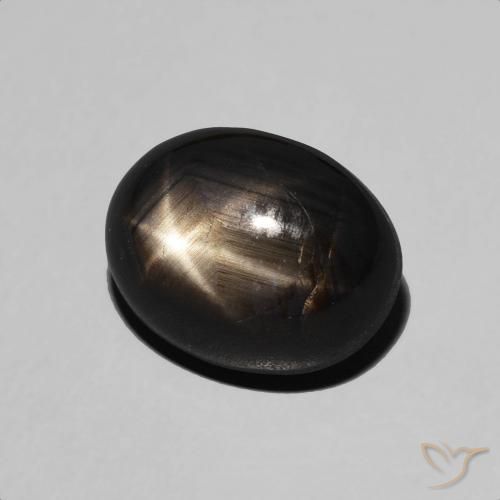 Safira estrela Preto Natural 6.54ct, oval, Opaco
