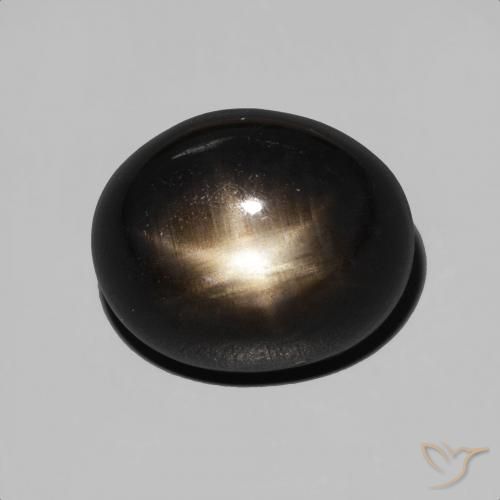 7.84ct Natural Preto Safira estrela, oval, Opaco