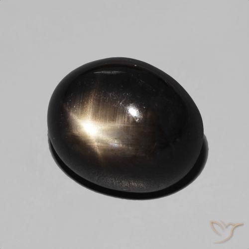 Safira estrela Preto Natural 7.84ct, oval, Opaco