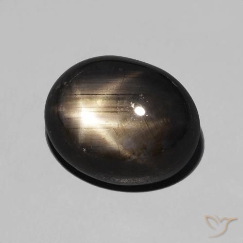 Safira estrela Preto Natural 7.18ct, oval, Opaco
